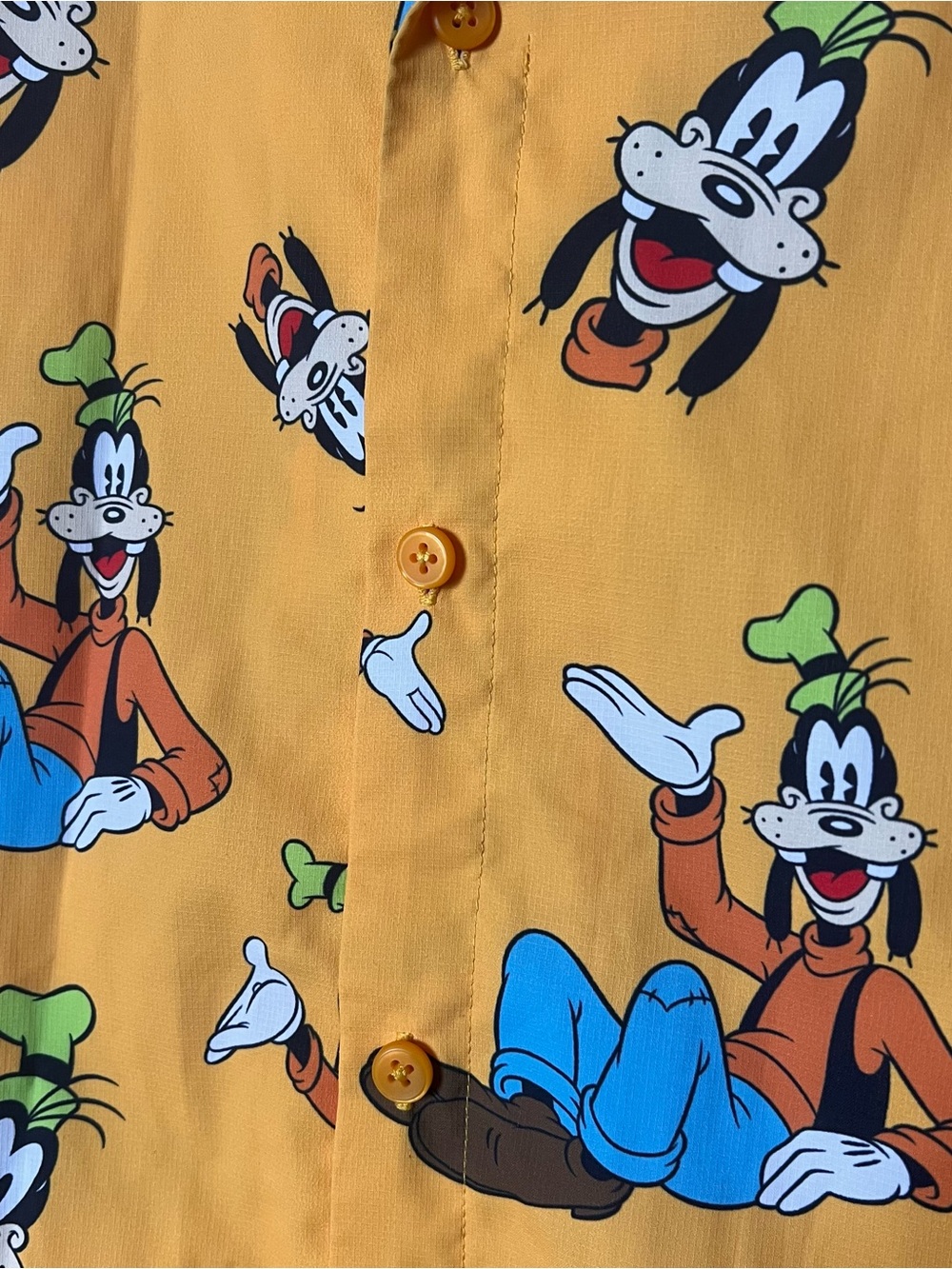 Disney Mickey Co x Outdoor Voices Goofy SolarCool Tourist Shirt Men Yellow L - Picture 5 of 5